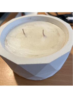 White and cream diamond-shaped candle 
Hand poured
New